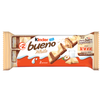 Kinder Bueno White Wafel w białej czekoladzie z mleczno-orzechowym nadzieniem (39 g)