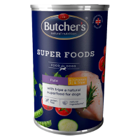 Butcher's Super Foods Karma dla dorosłych psów pasztet z kurczakiem i flaczkami  (1.2 kg)