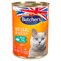 Butcher's Natural&Healthy Karma dla dorosłych kotów kawałki w galaretce z rybą morską (400 g)