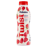 Bakoma jogurt twist malinowy (butelka) (380g)