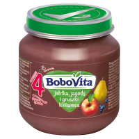 BoboVita Jabłka jagody i gruszki Williamsa po 4 miesiącu (125 g)