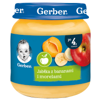 Gerber Deserek Jabłka z morelami i bananami po 4 miesiącu (125 g)