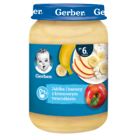 Gerber Deserek Mleczny Jabłka i banany z kremowym twarożkiem po 6 miesiącu (190 g)