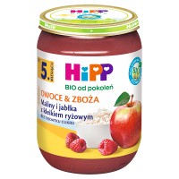 HiPP BIO Owoce & Zboża Maliny i jabłka z kleikiem ryżowym po 5. miesiącu