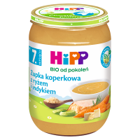 HiPP BIO Zupka koperkowa z ryżem i indykiem po 7. miesiącu (190 g)