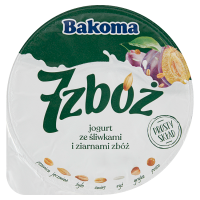 Bakoma 7 zbóż Jogurt ze śliwkami i ziarnami zbóż
