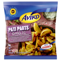 Aviko Pati Parts Garlic Cząstki ziemniaka o smaku czosnkowym (600 g)