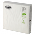 Grosik Serwetki dwuwarstwowe białe biodegradowalne 33 cm x 33 cm (50 szt)