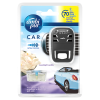 Ambi Pur Car Moonlight Vanilla, Samochodowy odświeżacz powietrza, zestaw startowy (7 ml)