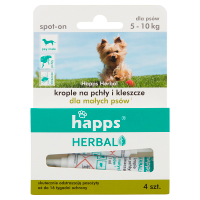 Happs Herbal Krople na pchły i kleszcze dla małych psów (4x1ml)