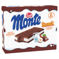 Zott Monte Snack Ciastko z kremem mlecznym i czekoladowo-orzechowym (8x29 g)