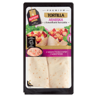 Konspol Premium Tortilla arabska z kawałkami kurczaka z sosem tysiąca wysp i warzywami (250 g)