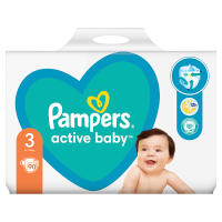 Pampers Active Baby Rozmiar 3, waga 6-10 kg (90 szt)