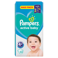 Pampers Active Baby Rozmiar 4+, waga 10-15 kg (53 szt)