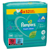 Pampers Fresh Clean Chusteczki nawilżane dla niemowląt (4x52 szt)
