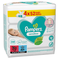 Pampers Sensitive Chusteczki nawilżane dla niemowląt (4x52 szt)