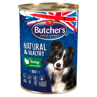 Butcher's Natural & Healthy Karma dla dorosłych psów kawałki w galaretce z indykiem (400 g)