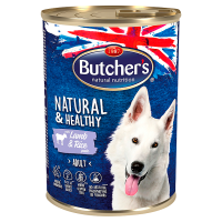 Butcher's Natural & Healthy Karma dla dorosłych psów pasztet z jagnięciną i ryżem (390 g)