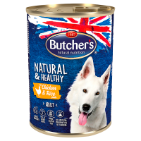 Butcher's Natural & Healthy Karma dla dorosłych psów pasztet z kurczakiem i ryżem (390 g)