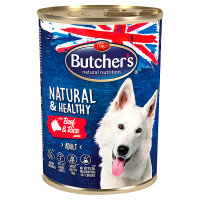 Butcher's Natural & Healthy Karma dla dorosłych psów pasztet z wołowiną i ryżem (390 g)