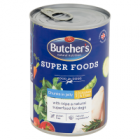 Butcher's Super Foods Karma dla dorosłych psów kawałki w galaretce z kurczakiem i flaczkami (400 g)