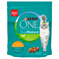 PURINA ONE Dual Nature Spirulina Karma dla dorosłych kotów kurczak jako pierwszy składnik (750 g)