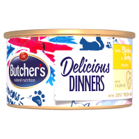 Butcher's Classic Delicious Dinners Karma dla dorosłych kotów mus z kurczakiem i indykiem (85 g)