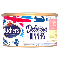 Butcher's Classic Delicious Dinners Karma dla dorosłych kotów mus z łososiem i krewetkami