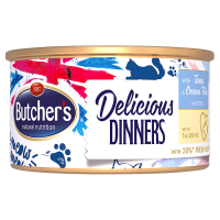 Butcher's Classic Delicious Dinners Karma dla dorosłych kotów mus z tuńczykiem i rybą morską (85 g)