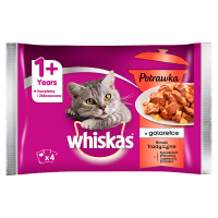 Whiskas 1+ lat Karma pełnoporcjowa potrawka w galaretce smaki tradycyjne (4x85 g)