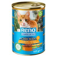 Reno Pełnoporcjowa karma dla dorosłych kotów z kurczakiem (415 g)