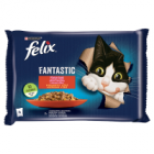 Felix Fantastic Karma dla kotów wiejskie smaki w galaretce z Kurczakiem i Wołowiną (4 x 85 g)