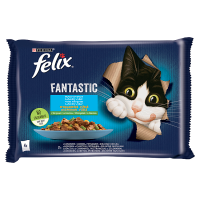 Felix Fantastic Karma dla kotów wybór smaków w galaretce zz Łososiem , Pstrągiem i i Cukinią (340 g)