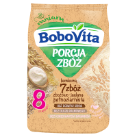 BoboVita Porcja zbóż Kaszka bezmleczna 7 zbóż zbożowo-jaglana pełnoziarnista po 8 miesiącu (170 g)